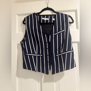VERONICA BEARD - Bennet striped cotton-blend vest